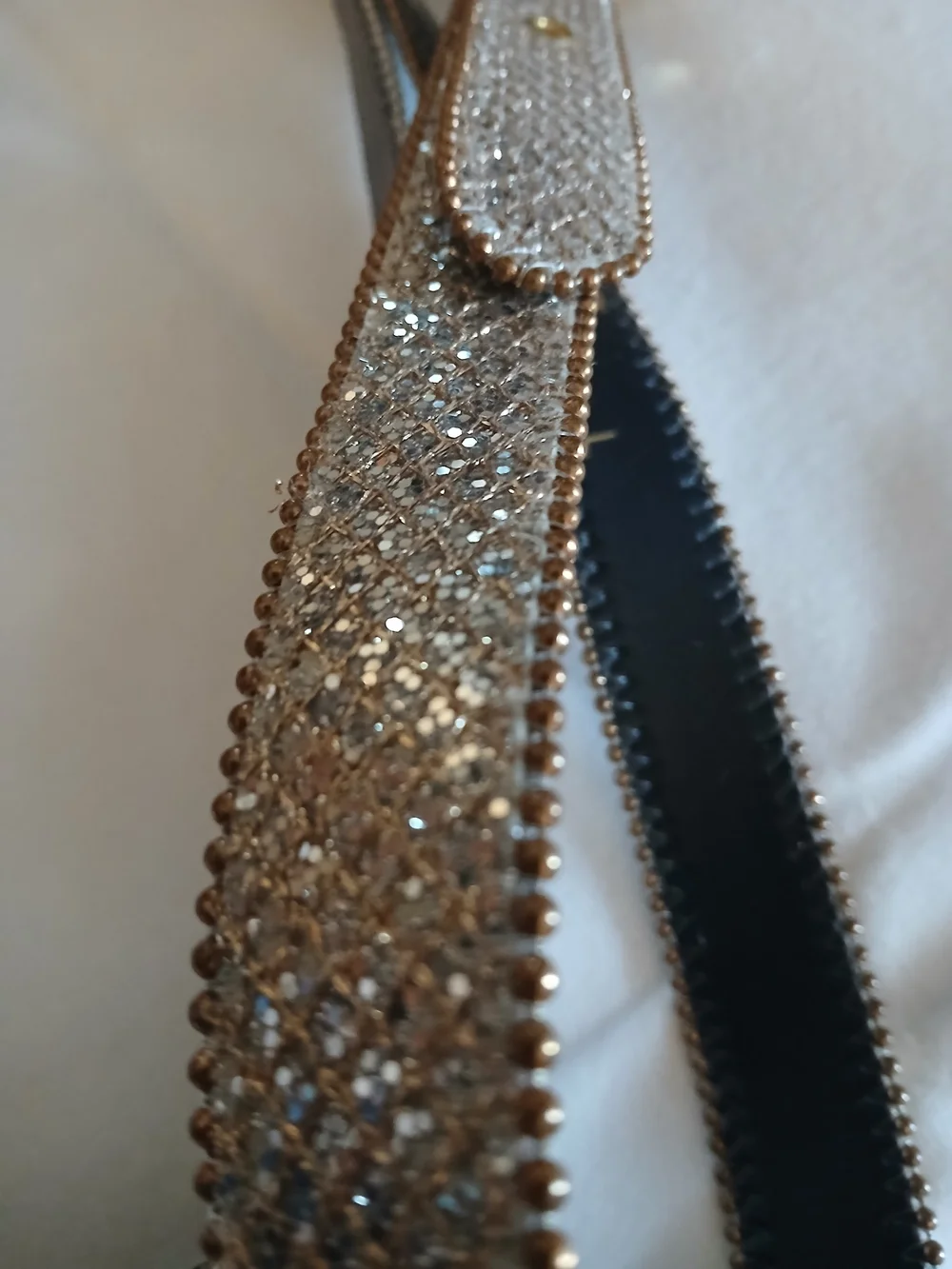 Elite Vintage Sparkle Metallic Women's Belt - Gold & Silver
